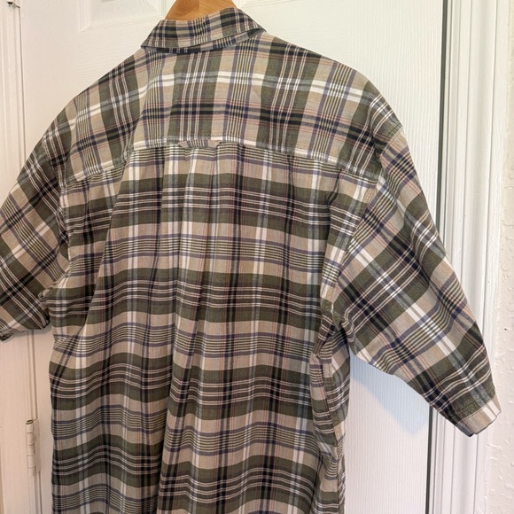 Woolrich Shirt Gingham Check Mens Short Sleeve 100% Cotton Button Up XL - Picture 8 of 9